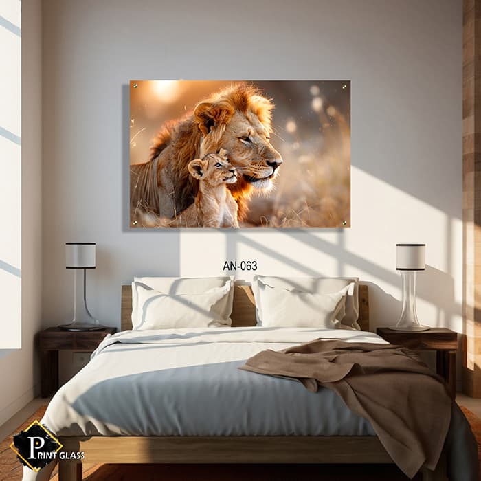 תמונה לחדר שינה של אריה וגור צמודים באור חמים