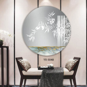 תמונת זכוכית עגולה לסלון או לחדר שינה