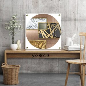 תמונת זכוכית מרובעת של שיש מרובע לסלון