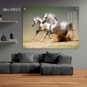 תמונת זכוכית סוסים דוהרים