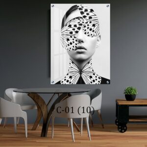 תמונת זכוכית אישה פרפר