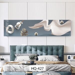 תמונת זכוכית לחדר שינה גליל לבן