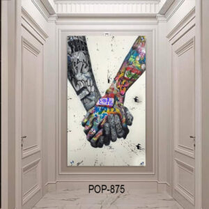 תמונת זכוכית מגניבה לחדר שינה של גרפיטי ידיים