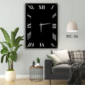 שעון קיר שחור מזכוכית לחדר שינה