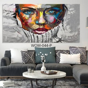 תמונת זכוכית לסלון של אישה צבעונית רחבה