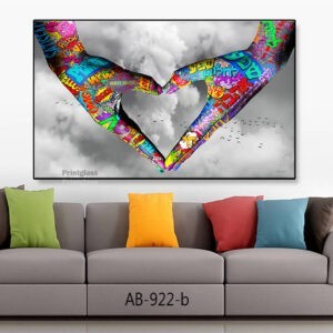 תמונת זכוכית לסלון או לחדר שינה של פופ ארט ידיים