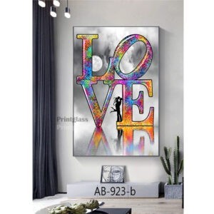 אהבה פופ ארט תמונה למשרד מזכוכית