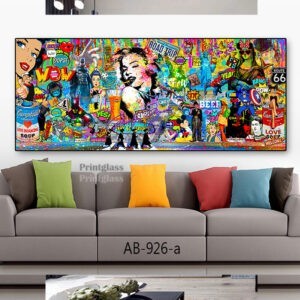 תמונת זכוכית למשרד של פופ ארט צבעוני