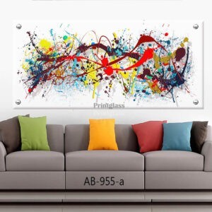 תמונה למשרד אבסטרקט קשקוש צבעוני מזכוכית