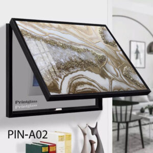 כיסוי ארון חשמל ותקשורת בעל הדפסה על זכוכית של אבסטרקט זהב חום