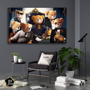 תמונת זכוכית למשרד של מאפית בובות של דובים