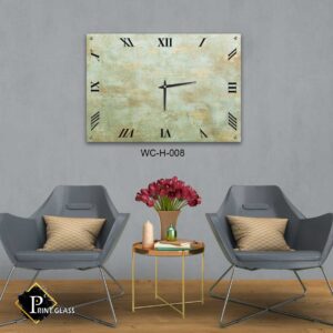 שעון קיר למטבח מזכוכית רקע ירוק שיש