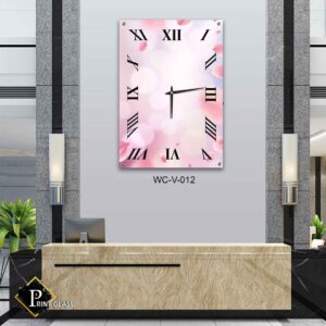 שעון קיר מודרני לסלון מזכוכית של עלים ורודים