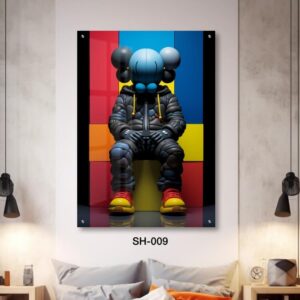 תמונת זכוכית מגניבה לסלון של בובה על ג'קט