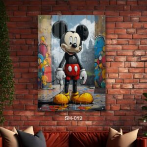 תמונה מגניבה לסלון מזכוכית של מיקי מאוס ברחוב