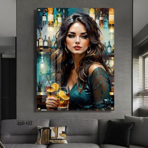 תמונת זכוכית לחדר השינה האישה מהבר