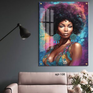 תמונת זכוכית לחדר השינה אפריקאית מהסבנטיז