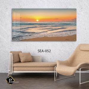 תמונה לסלון של שקיעה חמימה מעל חוף ים רגוע