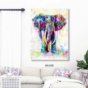 תמונה לסלון של פיל צבעוני בסגנון פופ-ארט