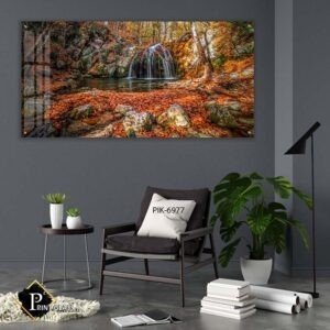 תמונה למשרד של מפלקטן ביער סתווי עם עלים כתומים